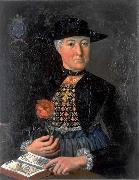 Damenportrat Anna Maria Holzmann in Zuger Burgertracht